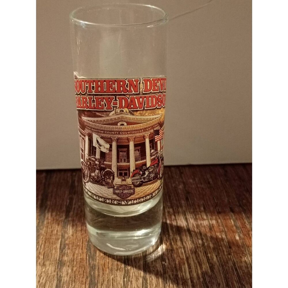 Southern Devil Harley Davidson Cartersville GA Shot Glass Barware Collectible